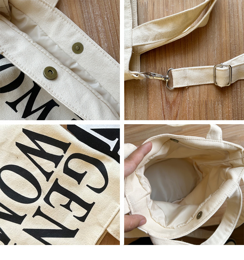 Chaopai Letter Mini Crossbody 2023 New Portable Lunch Box Korean Design Sensible Canvas Storage Phone Bag_voghion.com