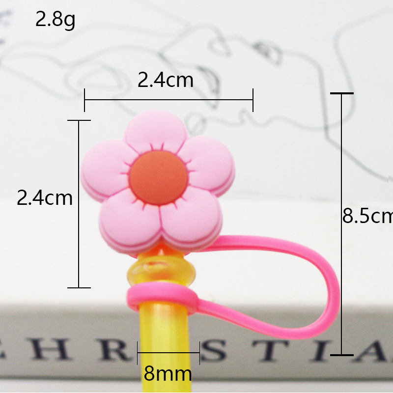 Tapa de paja Spot 7-8mm silicona linda mini muñeca parche tapón a prueba de polvo decoración de pajitas tapón a prueba de polvo