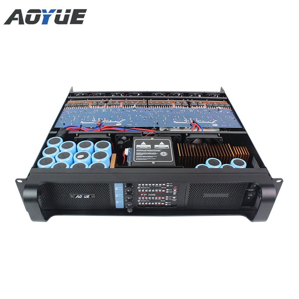 Amplificador de potencia profesional de nivel trasero puro, escenario de alta potencia, amplificador de potencia de escenario KTV profesional, amplificador multifunción 4x1500W