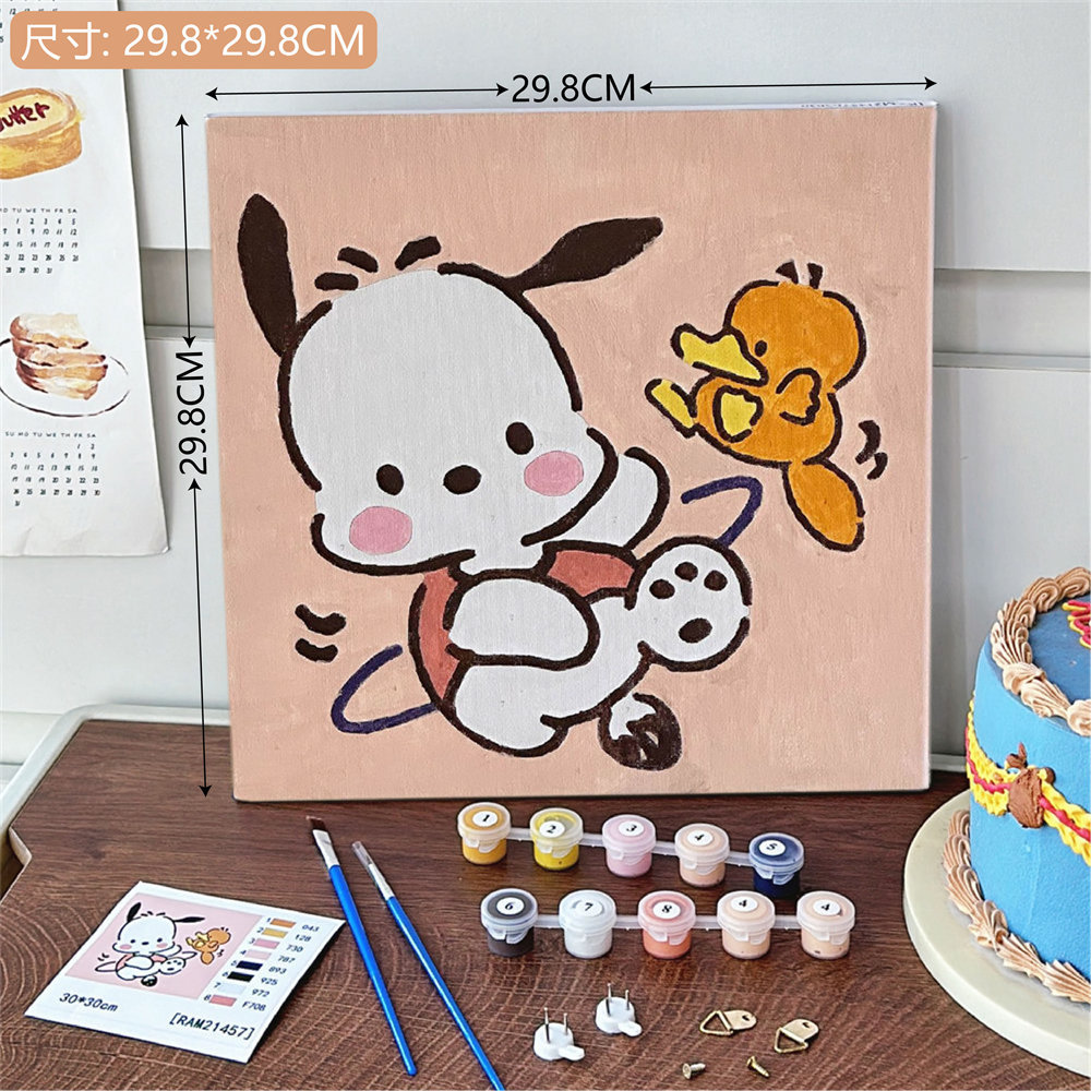 Pintura al óleo digital pintura al óleo de llenado de bricolaje simple pintura acrílica pintada a mano descompresión dormitorio pintura decorativa tulipán