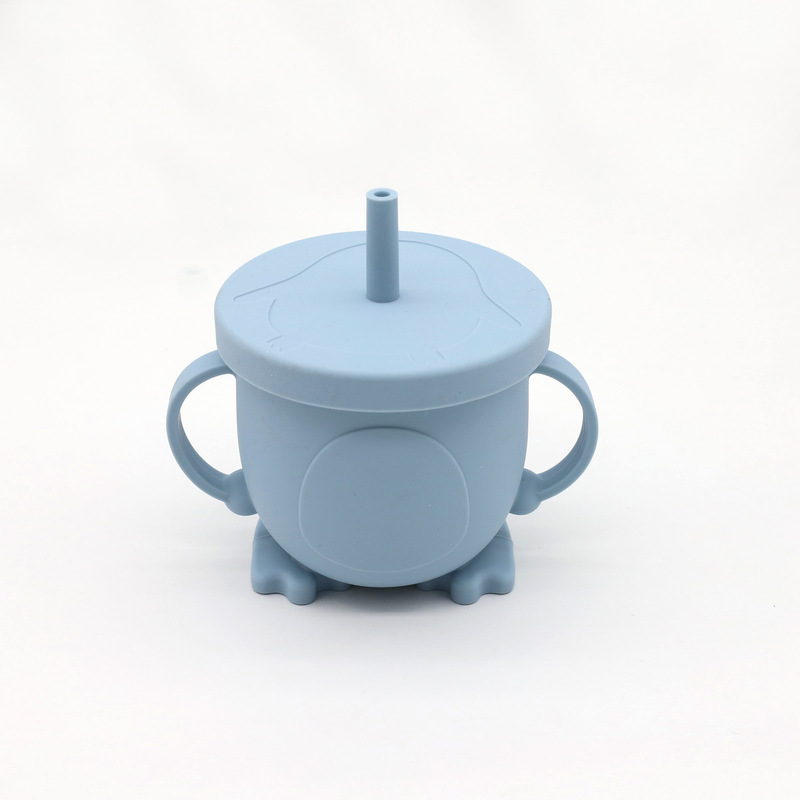 シリコン食器8点セット、クロスボーダー既製品、ベビーよだれかけ、ディナープレート、吸盤付きボウル、ストローカップ、ウォーターカップ、スプーンとフォーク|undefined