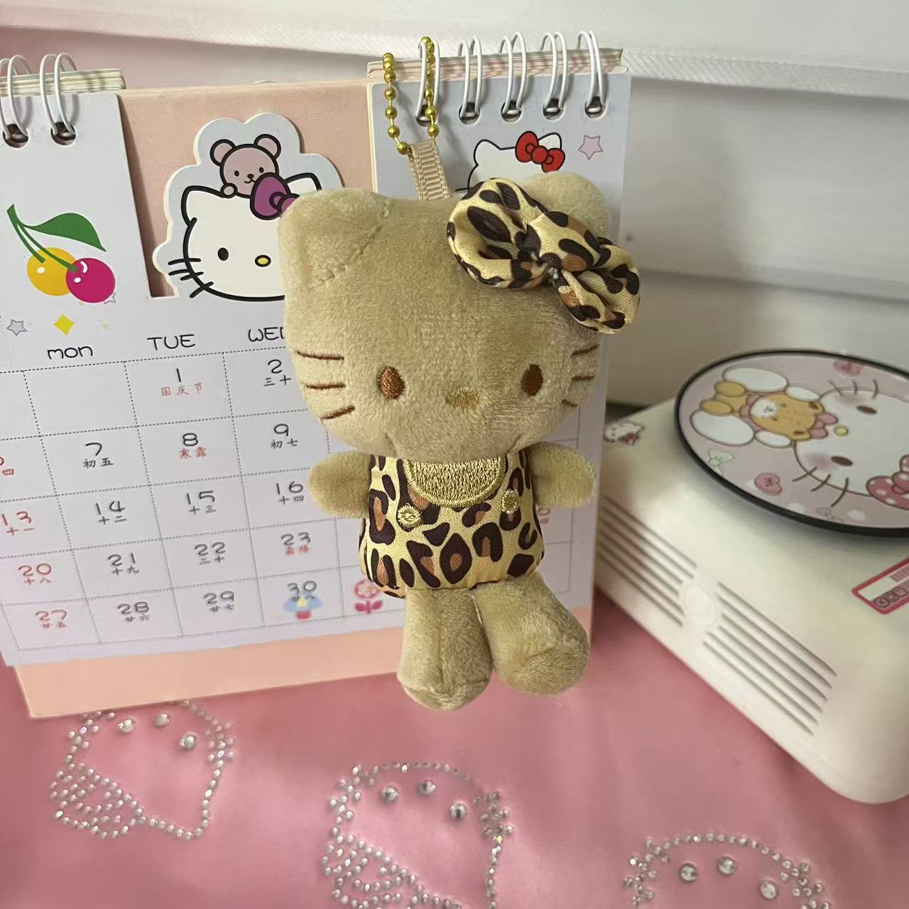 Cartoon Hot Sale New Q Leopard KT Bag Pendant Plush Toy Cute Girl Small Jewelry Doll Wholesale