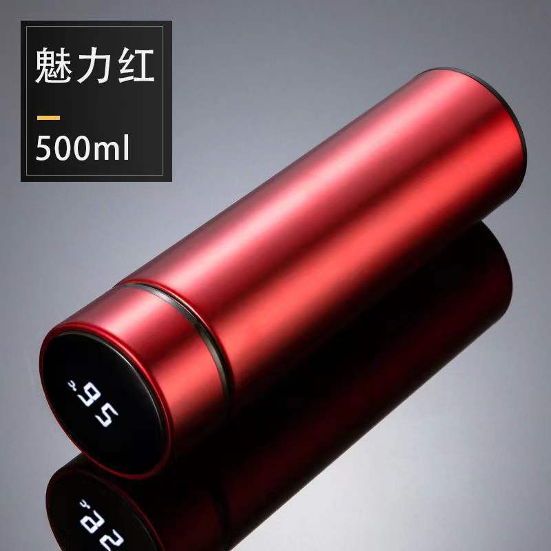 Pantalla de temperatura taza de vacío 304 de acero inoxidable taza de vacío taza recta de medición de temperatura inteligente taza de agua de negocios taza de regalo taza de beber estudiante