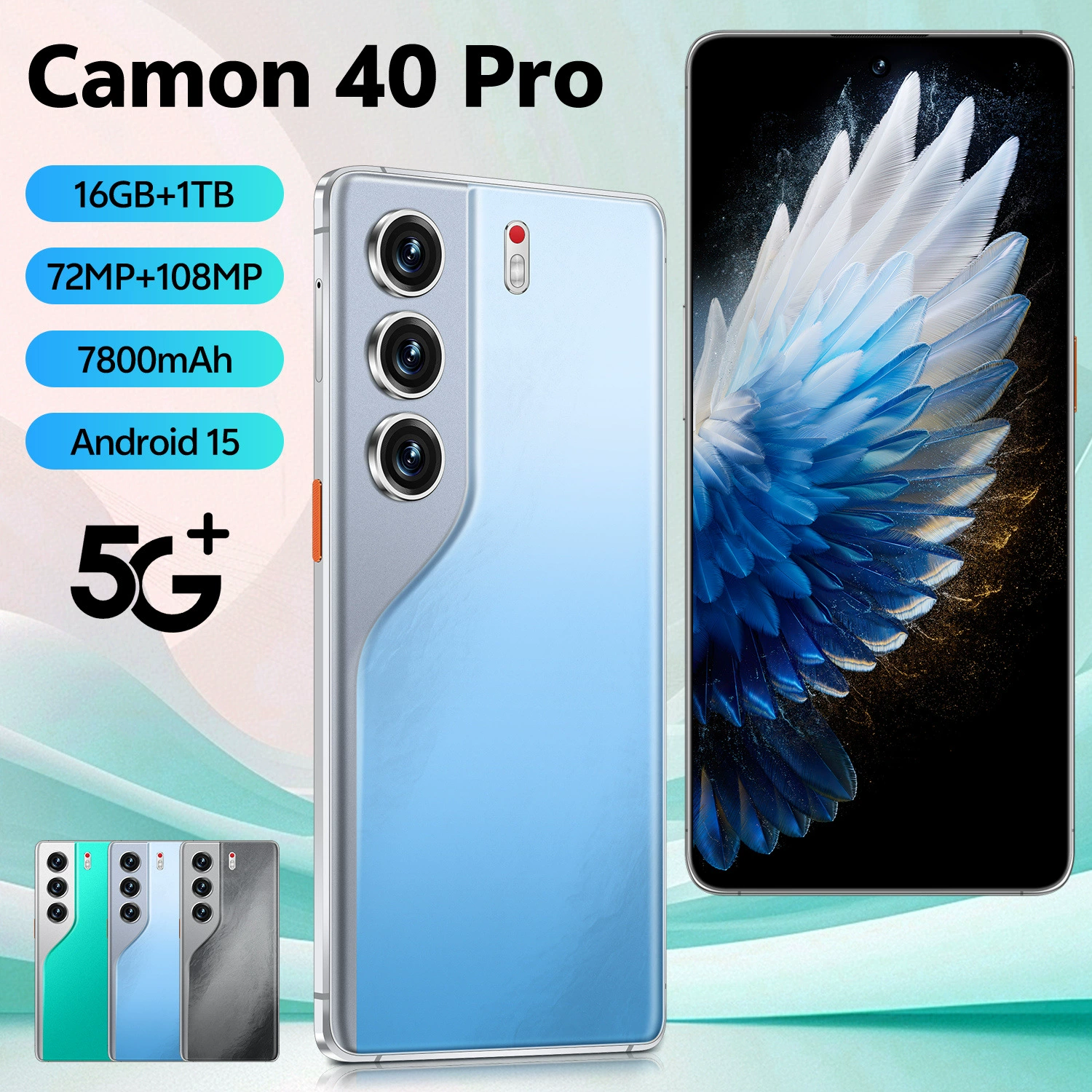 Кроссбордёр мобильный телефон Camon40 Pro Android 7.3-дюймовый инчел крупный экран 5G полная сеть быстрая зарядка 16+1ТБ памяти