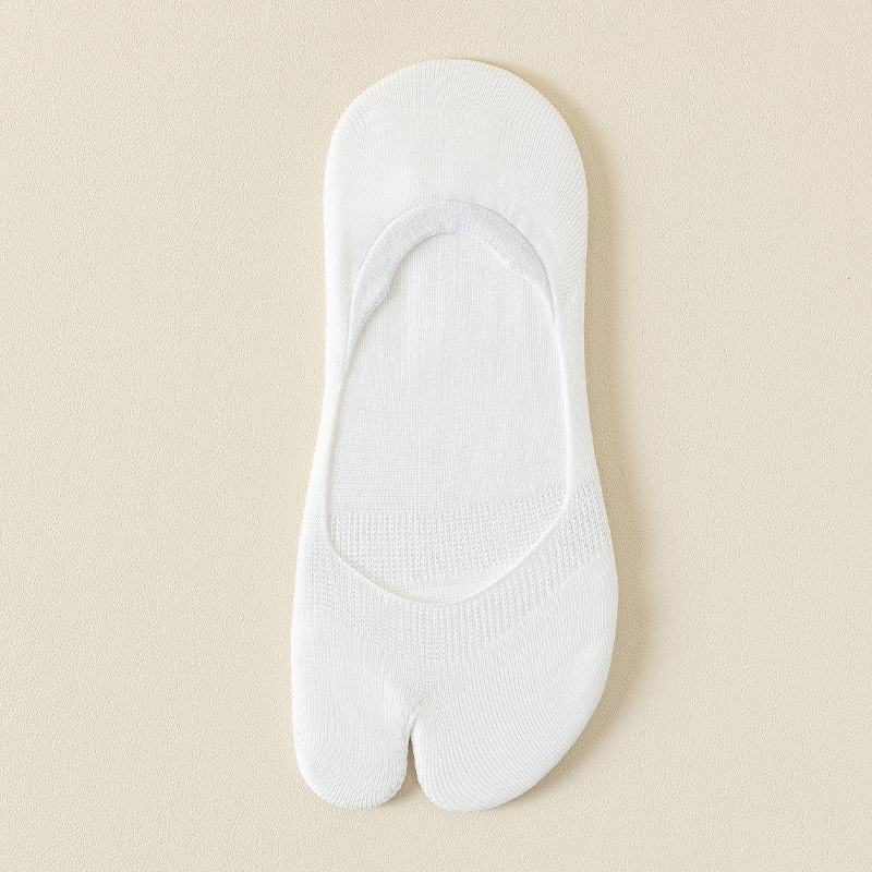 Calcetines de dos dedos Calcetines de verano para mujer, transpirables y absorbentes de sudor, calcetines invisibles de boca baja, calcetines antideslizantes de silicona finos