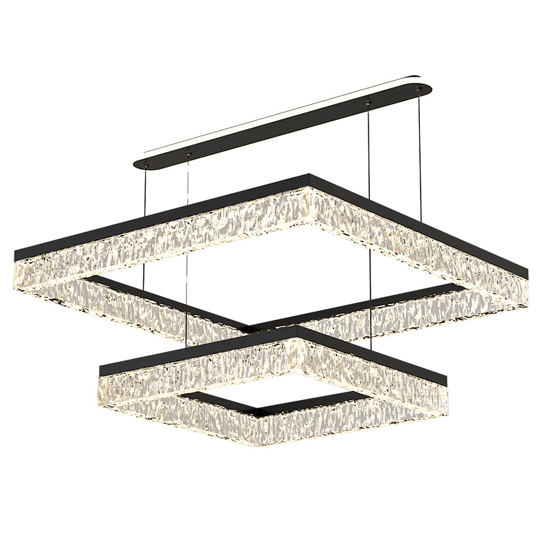 Lámpara de la sala de estar moderna minimalista italiana lujosa atmósfera de doble piso sala de alta gama hielo grieta creativa lámpara de cabello 440L