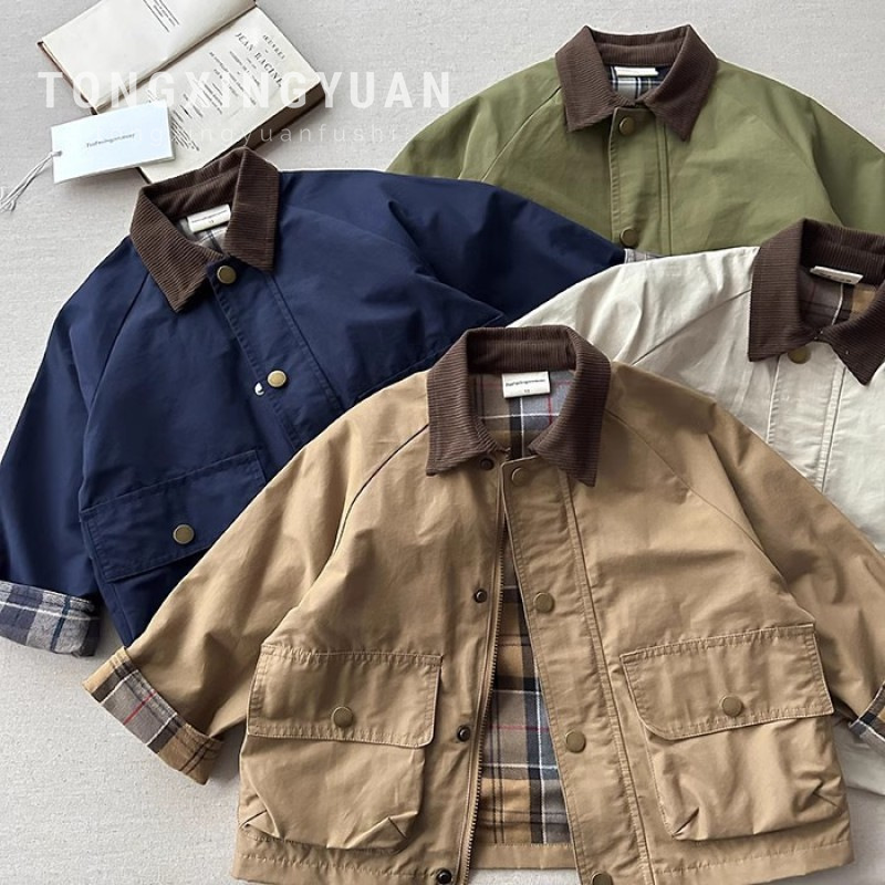 Chaqueta explosiva de manga larga para niños con estrella infantil redonda 2025 chaqueta de primavera para niños y niñas chaqueta de color sólido para niños y niñas