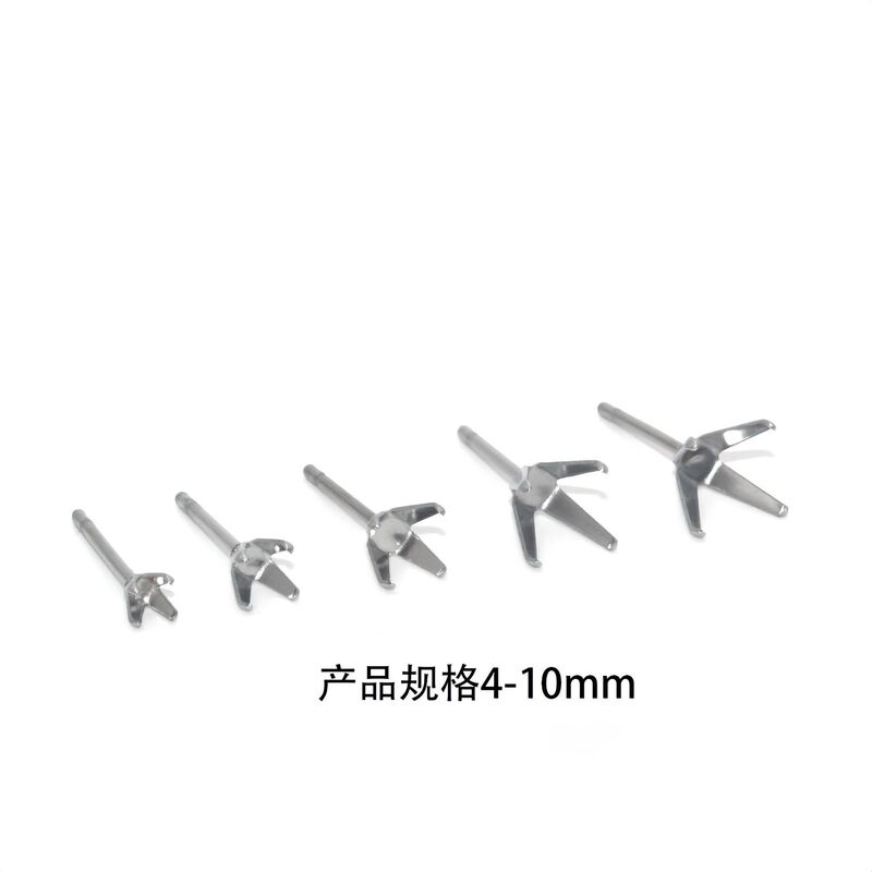 Stainless Steel Four-claw Ear Stud Zircon Gem Ear Needle Claw Bucket Ear Needle DIY Earrings Material Jewelry Accessories Stainless Steel Four-claw Ear Stud Zircon Gem Ear Needle Claw Bucket Ear Needle DIY Earrings Material Jewelry Accessories
