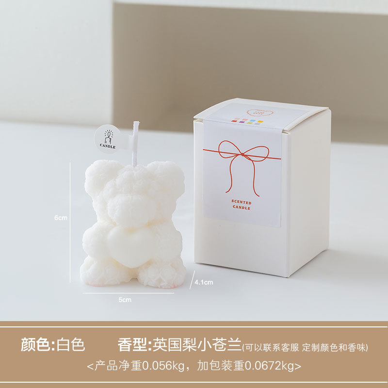 Love Rose Bear Velas de aromaterapia Lindo Festival de Tanabata Regalos creativos Atmósfera de aromaterapia Recuerdos Adornos decorativos