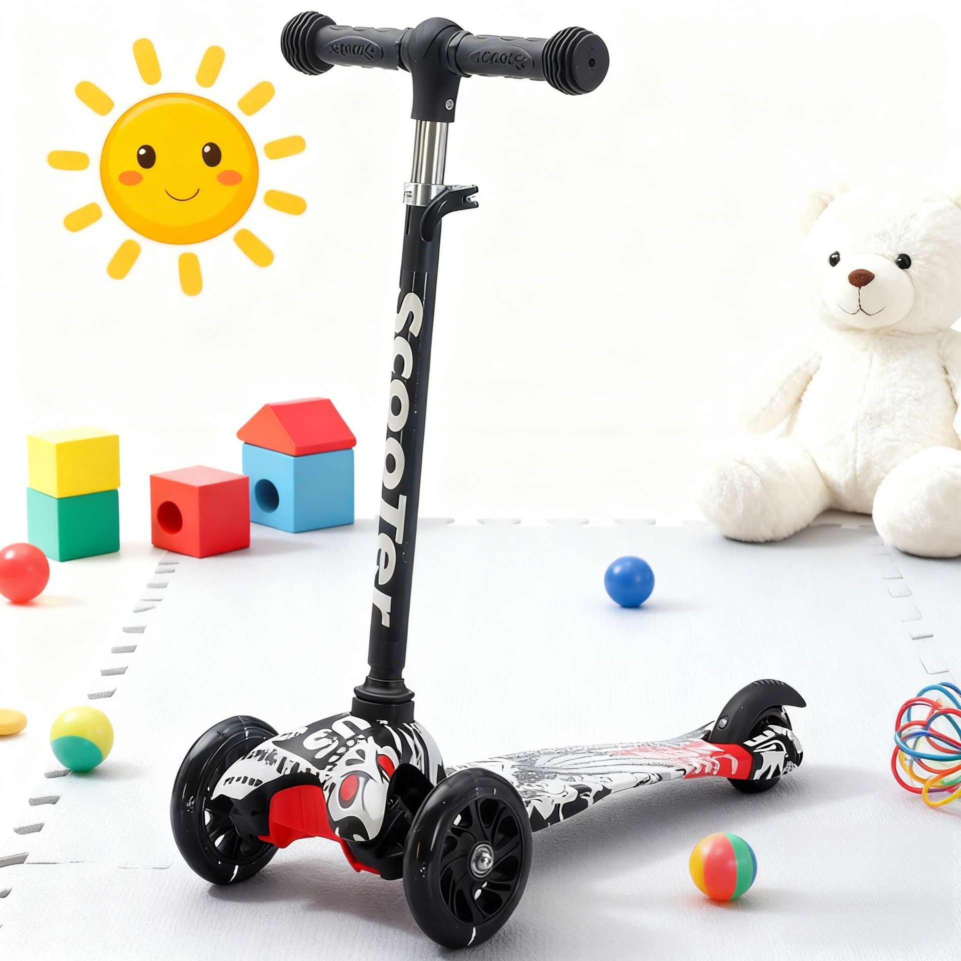 Scooter para niños 1 - 3 - 6 - 12 años Scooter para niños Hombres y Hombres Baby Flash Wheel Scooter de una sola pata Patina