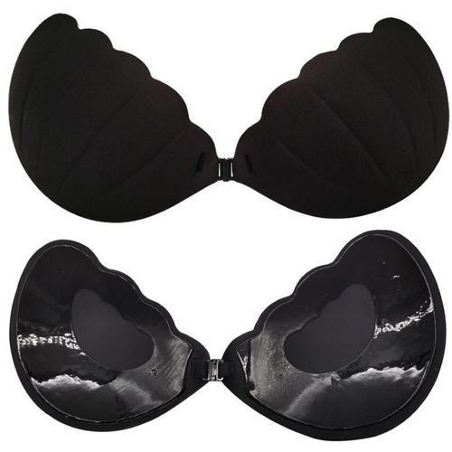 Underwire-free, ultra-thin, one-piece shell invisible solid color wedding bra cups, shaping, natural silicone adhesive nipple pads, strapless