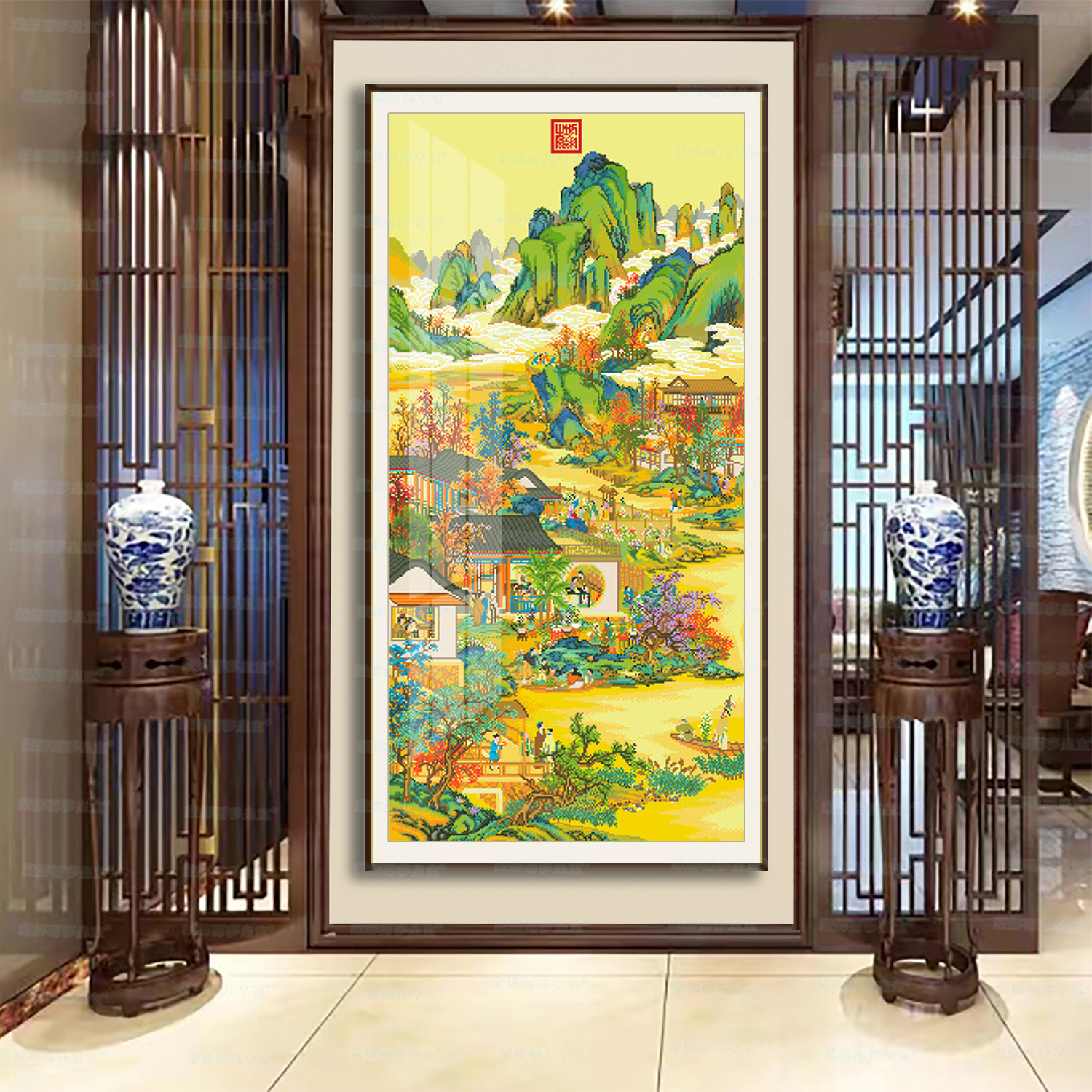 Mona lisa real punto de cruz yongzheng diciembre-septiembre crisantemo nuevo chino bordado vertical decoración image 7
