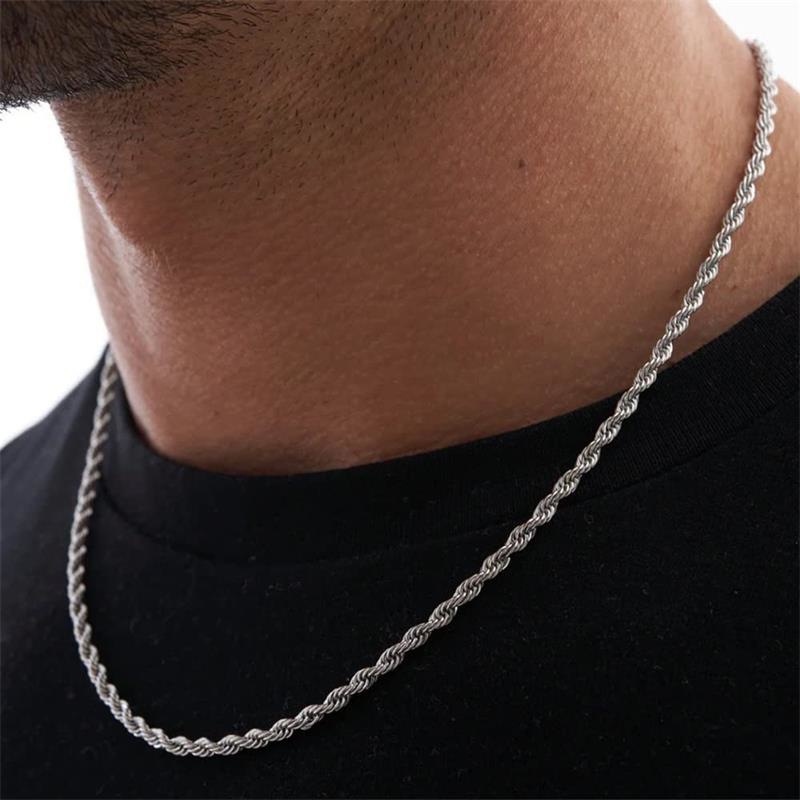 Plating Design 925 Sterling Silver Rope Chain Plating Solid Color Necklace