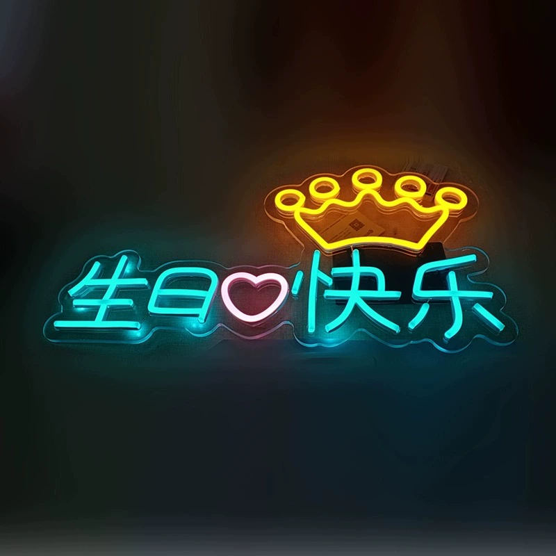 Neon light hand-held fan sign for celebrity concert fans' support light sign ins glowing birthday LED sign