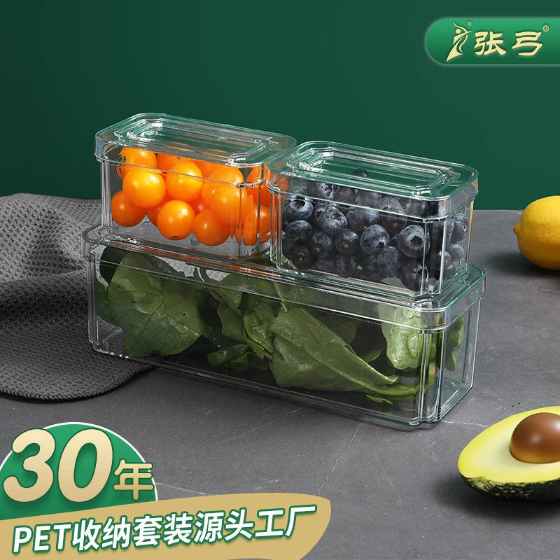 Ящик для хранения холодильника Кухня Ящик для хранения овощей и фруктов Прозрачный ящик для яиц с крышкой Ящик для хранения свежих продуктов