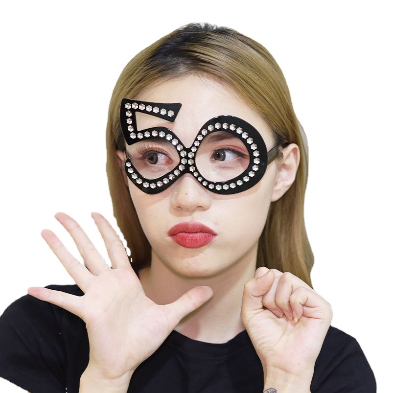 Gafas Decorativas de Cumpleaños con Números 16/18/30/40/50/60 de Plástico ABS para Fiesta