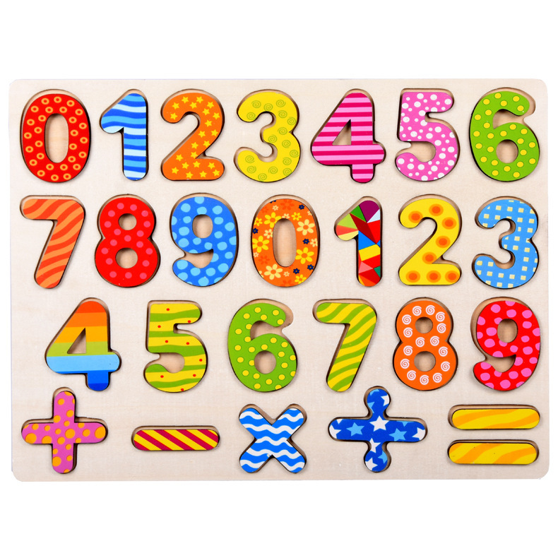 Puzzle letras de madera mano agarrar juguetes de madera puzzle juguetes de ensamblaje de jardín de infantes educación temprana