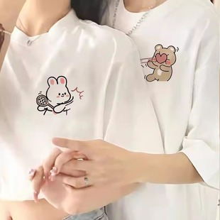 Special and Different 2025 New Super Popular Couple Wear Short-Sleeved T-Shirt Niche Pure Cotton High-End Summer Tops