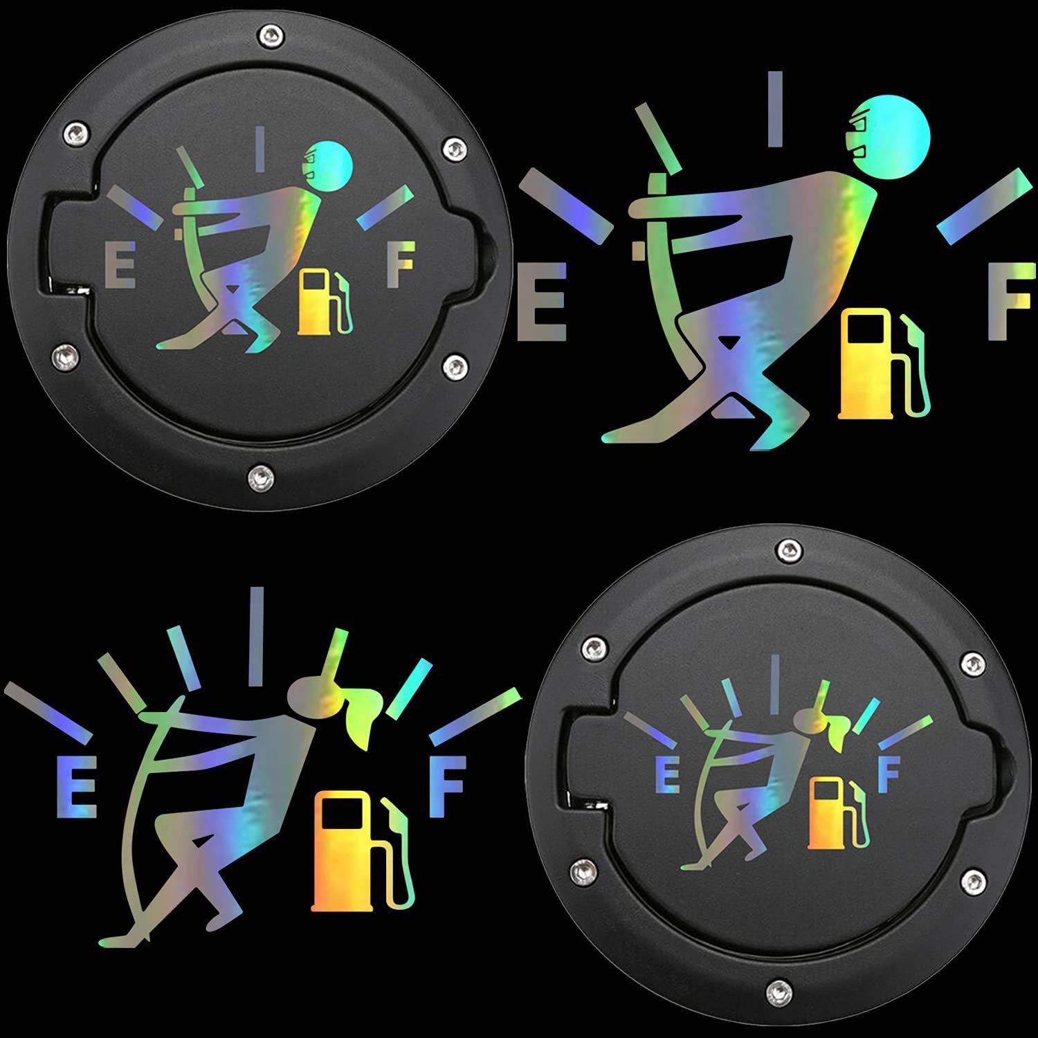 Holográfico láser tapa del tanque de combustible pegatinas divertido coche calcomanías resistente al calor impermeable no-caída Cruz espejo productos