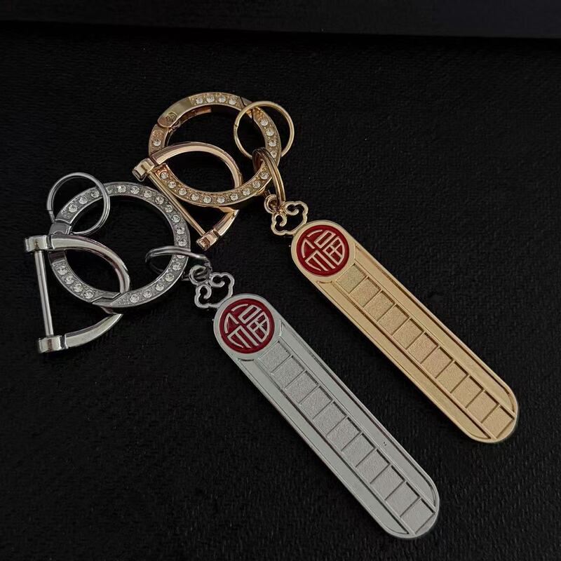 New Style Anti-Lost Number Plate with Diamonds and Glue for Couples Keychain Anti-Lost Number Plate Bag Zinc Alloy Pendant