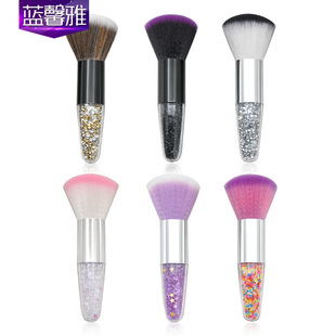 Single Diamond Transparent Handle Loose Powder Brush Makeup Brush Chubby Conical Crystal Particles Quicksand Handle Blush Foundation Brush