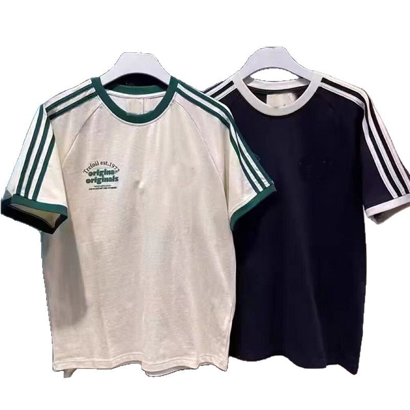2025 春夏新作 AD クローバー ゆったり快適 スポーツ レジャー 男女兼用 半袖 ラウンドネック Tシャツ カップル着用|undefined