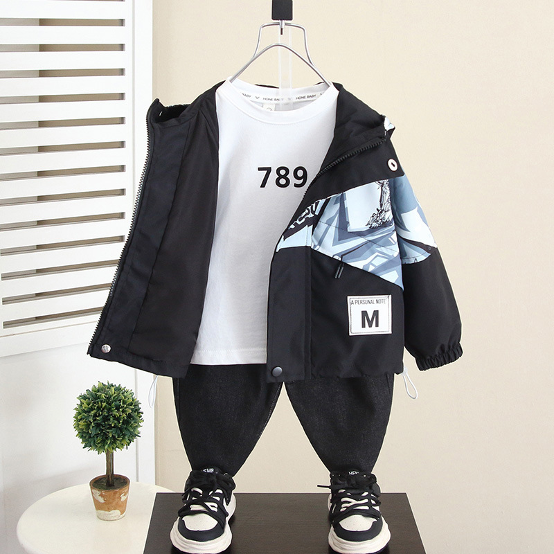 5986 chaqueta de otoño para niños 2025 primavera y otoño nuevo estilo chaqueta para niños chaqueta de otoño para bebés chaqueta con capucha