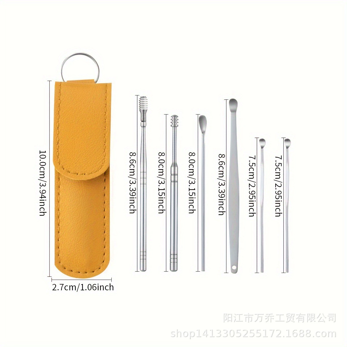 Ear picking, hygienic handheld tools set for ears, (Physicals), 6 pieces