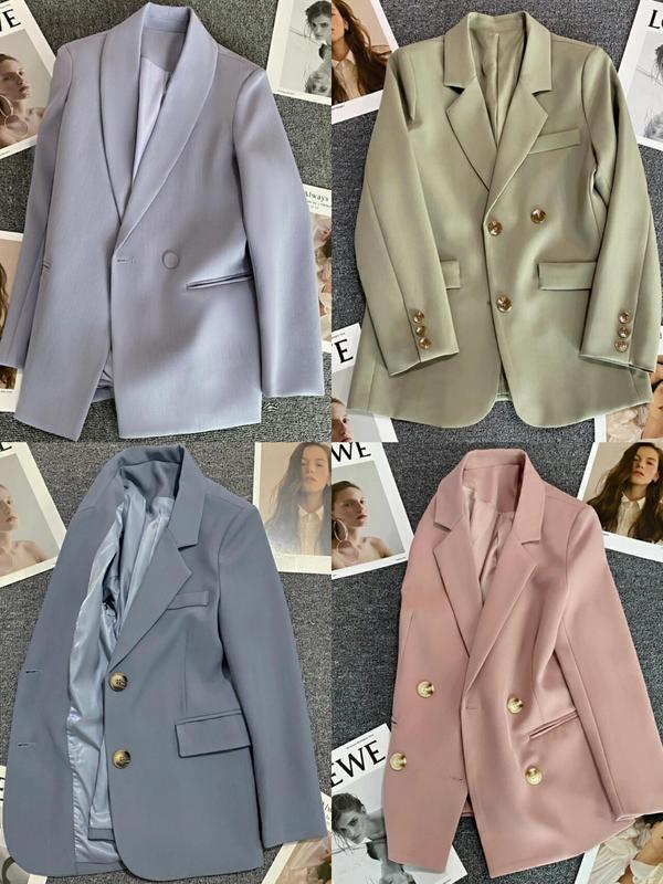 2025新款西服外套女春秋韩系宽松休闲百搭早秋气质小西装外套短款|undefined