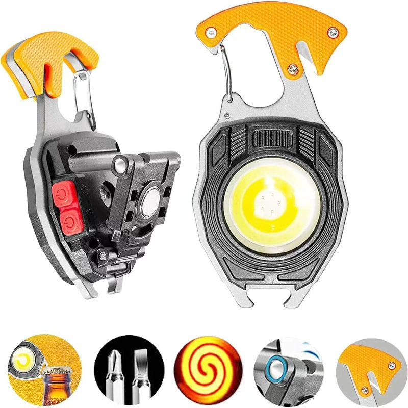 Многофункциональный фонарик аварийный мини-брелок свет двойной источник света светящийся зарядка аварийное освещение портативный фонарик