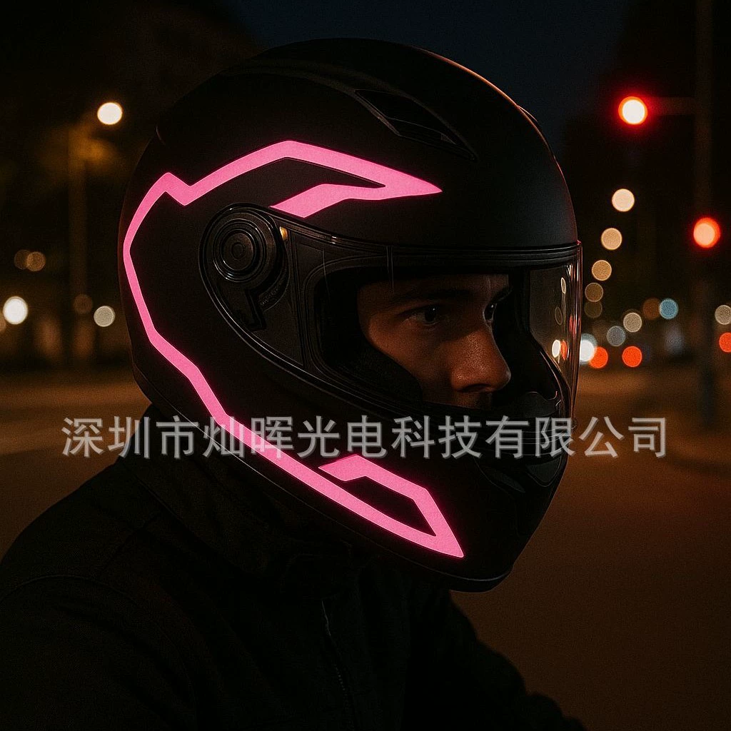 Светящаяся полоса для шлема EL холодный свет Светящаяся полоса для шлема на открытом воздухе Светящаяся полоса EL Декоративная световая полоса Предупреждающая световая полоса безопасности