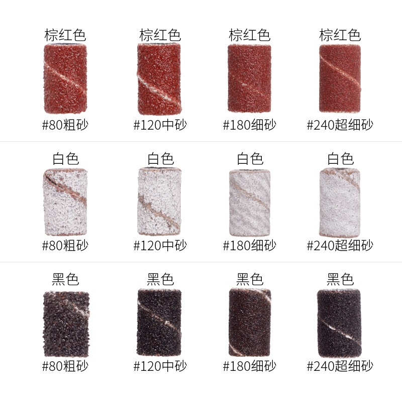 Transfronterizo nuevo clavo cabeza de molienda anillo de arena máquina de pulir eléctrica clavo anillo de molienda negro y blanco multi-color caja de montaje cojinete