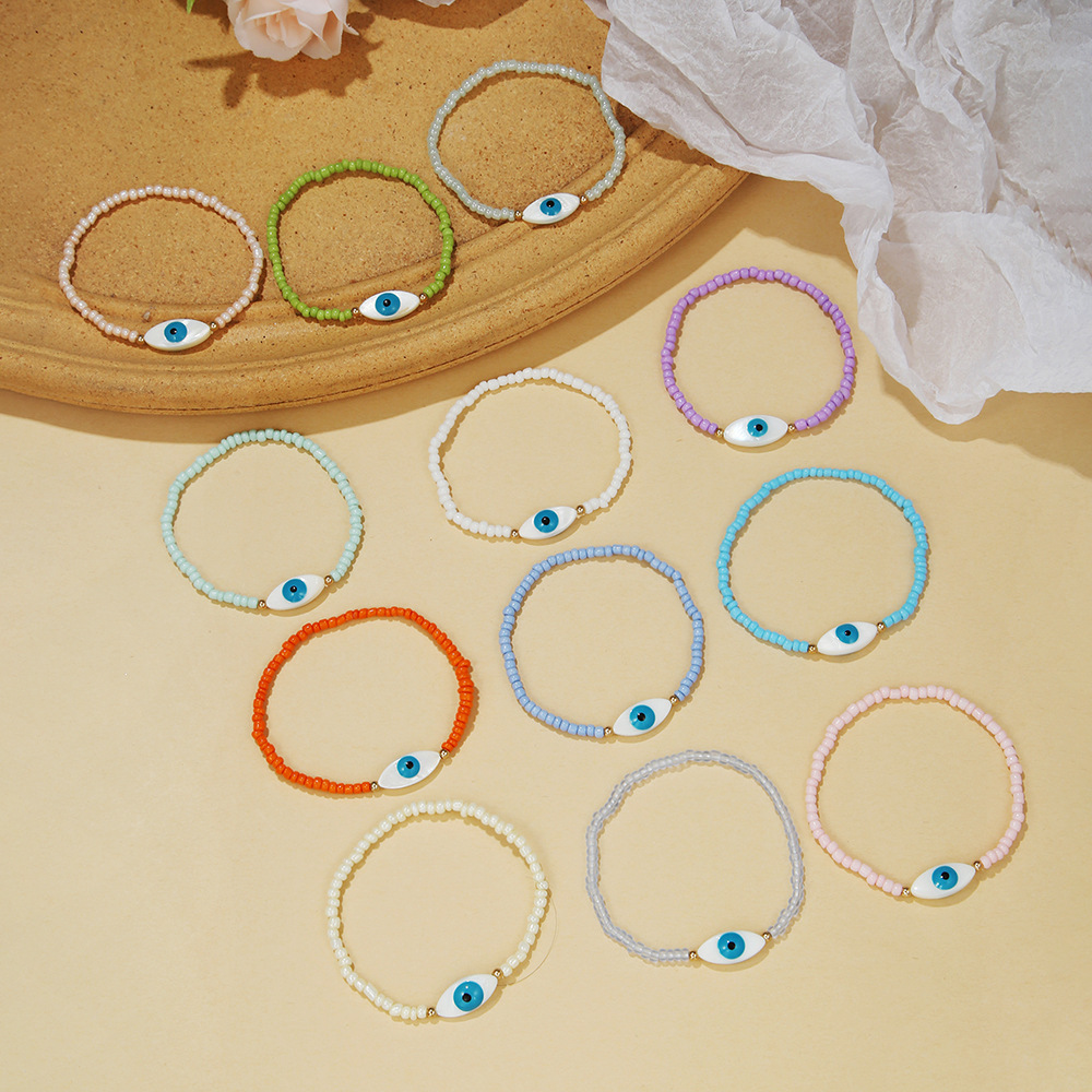 Fashion Devilu0027S Eye Beaded rope Womenu0027S Bracelets 12 Pieces