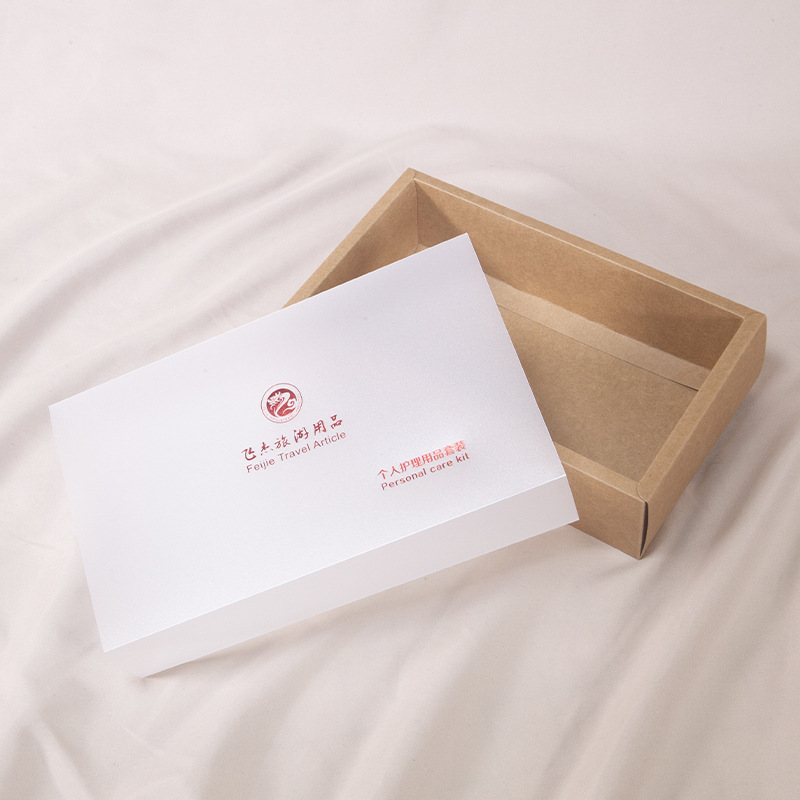 复古牛皮纸抽屉盒 磨砂PVC加厚旅游用品包装盒透明内衣折叠盒上海