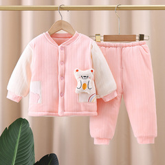 寶寶棉衣套裝秋冬季棉服嬰兒棉衣男女兒童衣服棉褲新生兒棉襖保暖