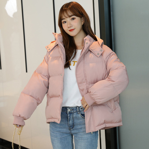 Photographed Korean-style white cotton coat for women, fashionable short-length  new design top cotton jacket winter outerwear