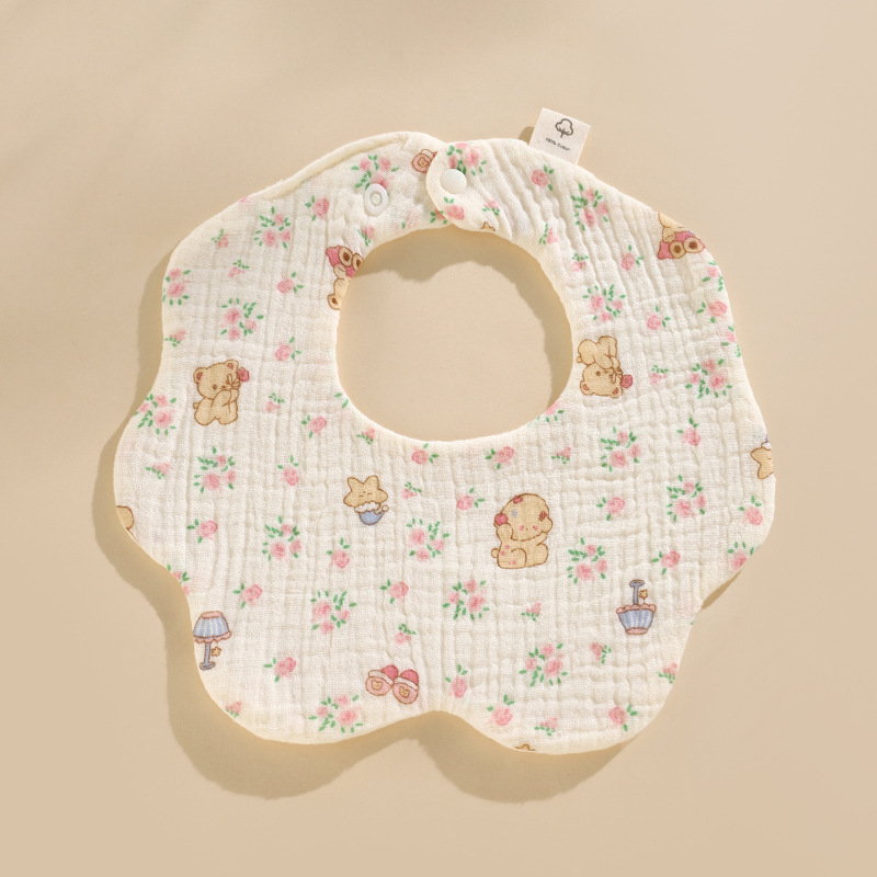 Babero de algodón para bebés Clase A babero de gasa de algodón para niños Toalla de saliva para recién nacidos de gasa suave de seis capas