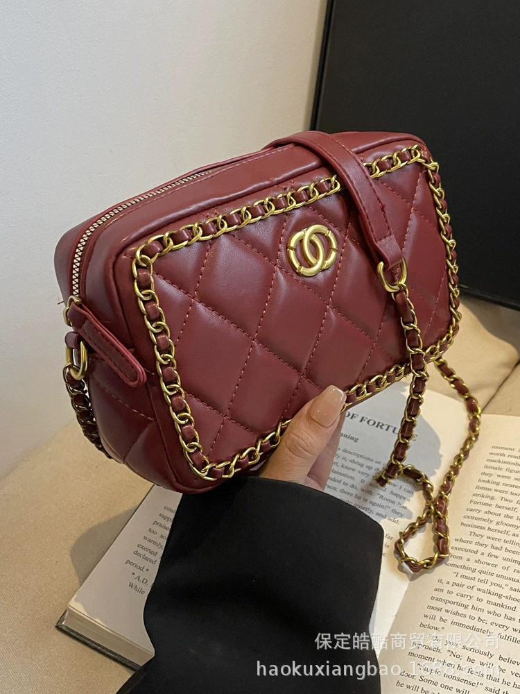 Маленькая сумочка через плечо, модный дизайн цепи, стиль Chanel, сумка на цепочке