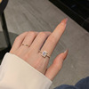 One size fashionable brand ring, small design zirconium, light luxury style, french style