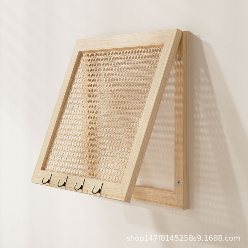电箱藤编电表箱挂画遮挡弱电箱装饰画电表盒玄关墙面实木配电箱