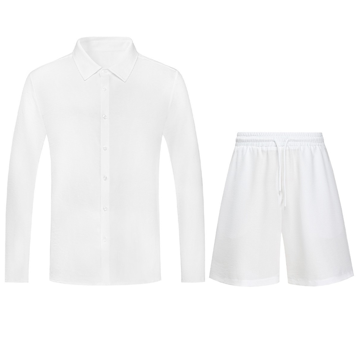 Ensemble deux pièces chemise et short décontracté/formel pour homme, collection printemps/été 2026, style transfrontalier européen/américain, référence 260115_voghion.com