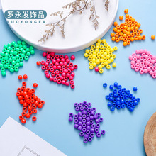 糖果色6*9桶珠大孔亚克力散珠饰品配件塑料串珠手工DIY厂家供应