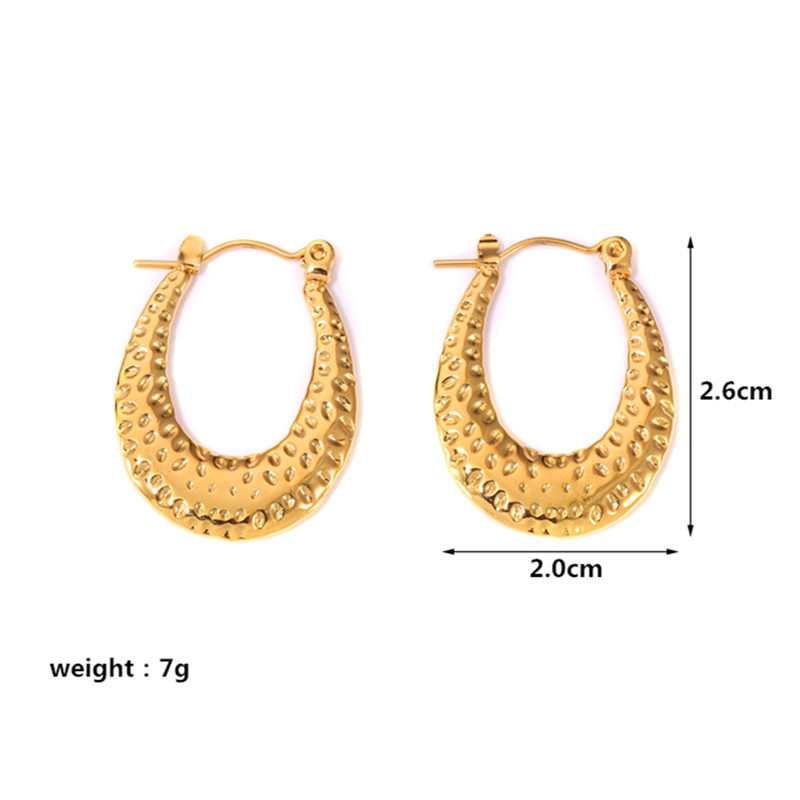 16g Weight Stainless Steel Ear Needle Material Hoop Earrings Classification 1 Pair Quantity Holiday, Daily Occasion Stainless Steel Material Geometric Pattern Women's Gender Plating Design IG Style, Casual Style 1 Pair IG Style Casual Geometric Plating Stainless Steel Hoop Earrings 13