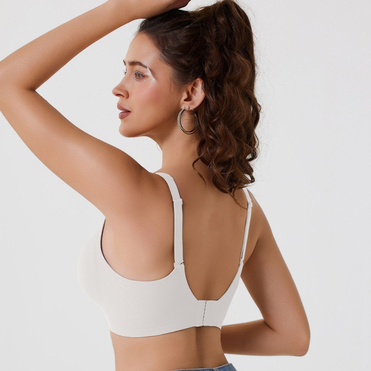 Amazon explosión actualización de comercio exterior transfronterizo sin anillo de acero sin marcas de jalea ropa interior de mujer profunda V colapse sujetador