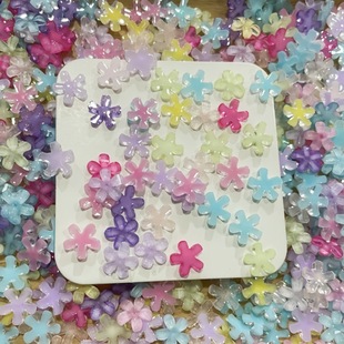 Five-petal Flower Color Petals Resin Ingot Flower Ear Studs Shoe Flower Nail Art Wear Armor Hand-made Ball Pinch Music Hand Account