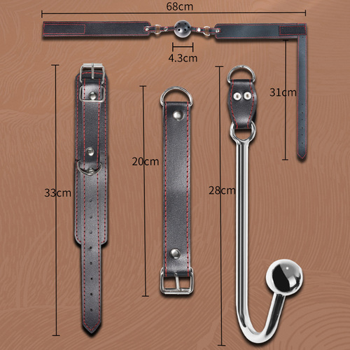 Jiuai Adult SM Anal Hook Fun Couple Auxiliary Sex Toy Bundle Traction Handcuffs Oral Ball Alternative Toy