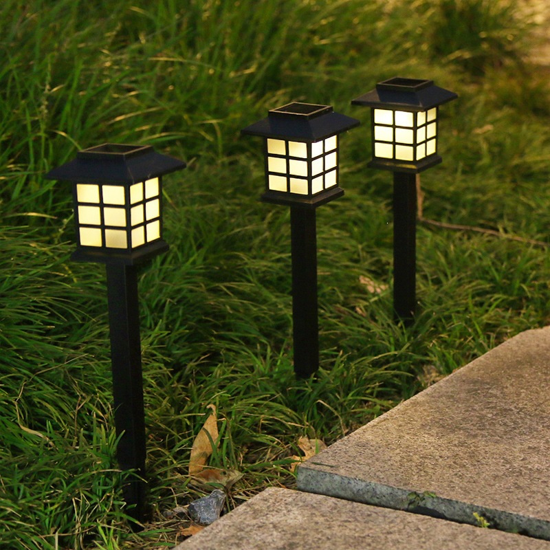 Luz solar LED a prueba de lluvia al aire libre lámpara de césped pequeña lámpara de casa mini lámpara solar lámpara de palacio lámpara de jardín