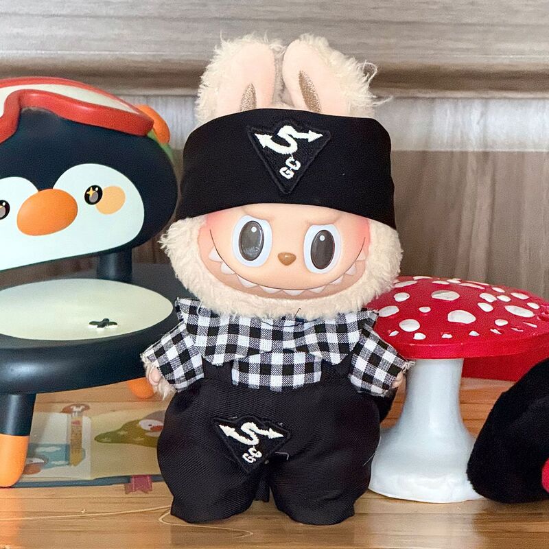 拉布一着替衣服娃娃公仔labubu批发二代盲盒1娃衣挂件娃7cm套装布|undefined