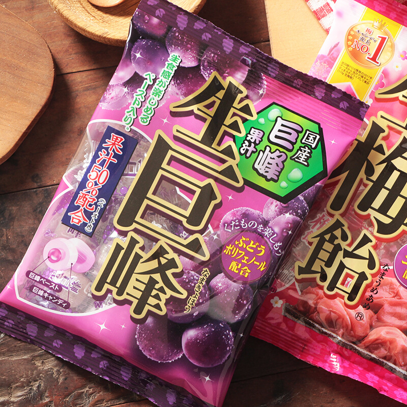 Japanese imported snack RIBON grape hard candy lemon plum trendy filled candy wholesale