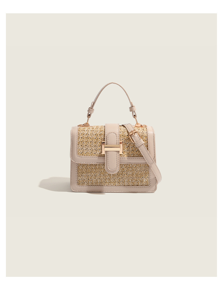 Borsa a tracolla donna in paglia piccola borsa quadrata alla moda_voghion.com
